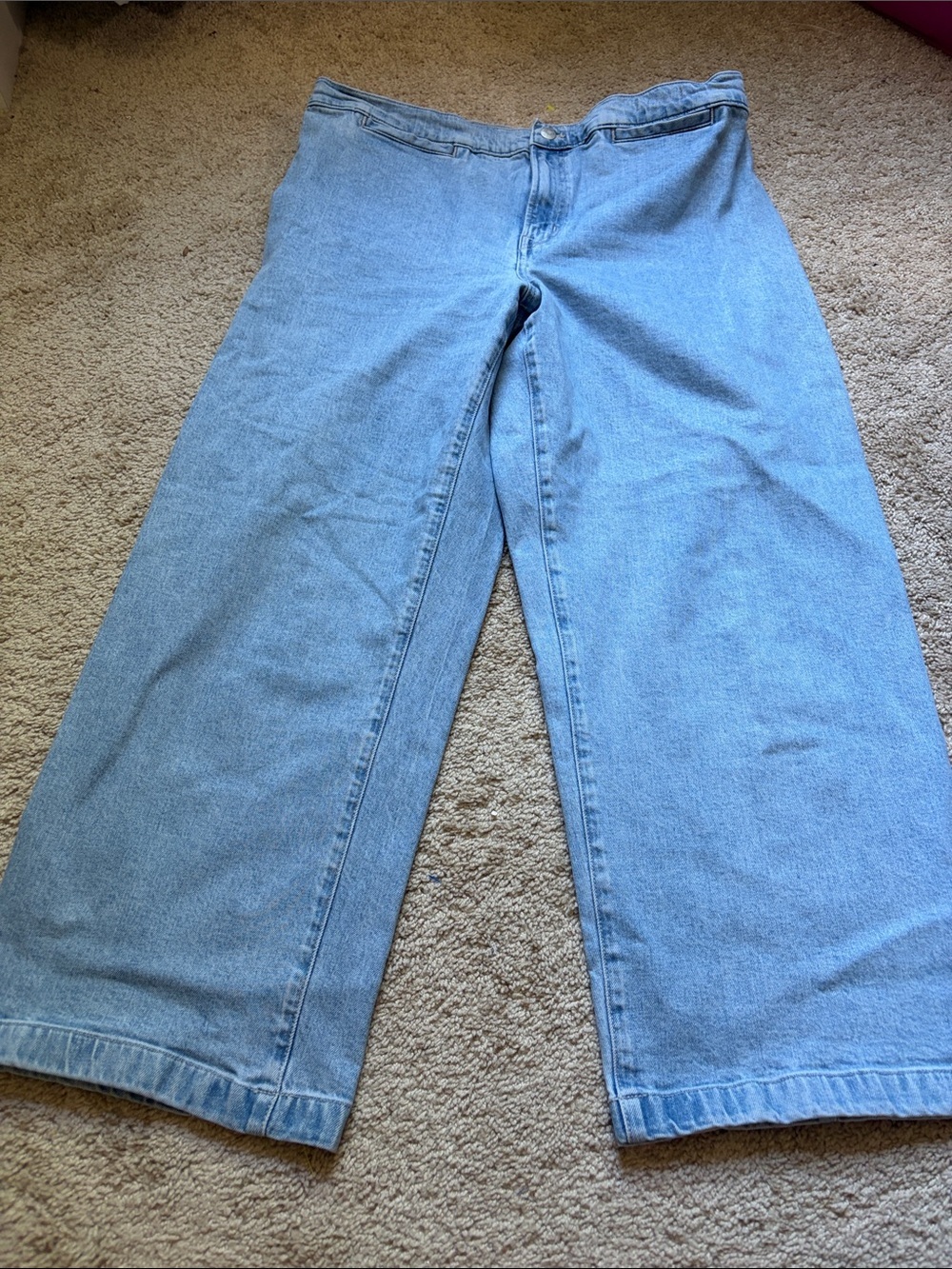 Madewell Emmett Wide Leg Crop Jeans Size 32 Light Wash - Picture 2 of 7